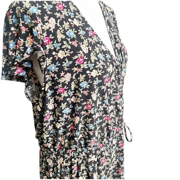 Ralph Lauren Floral Wrap Dress Plus Size 16 Knee Length V-Neck Cottage Core - Picture 8 of 16